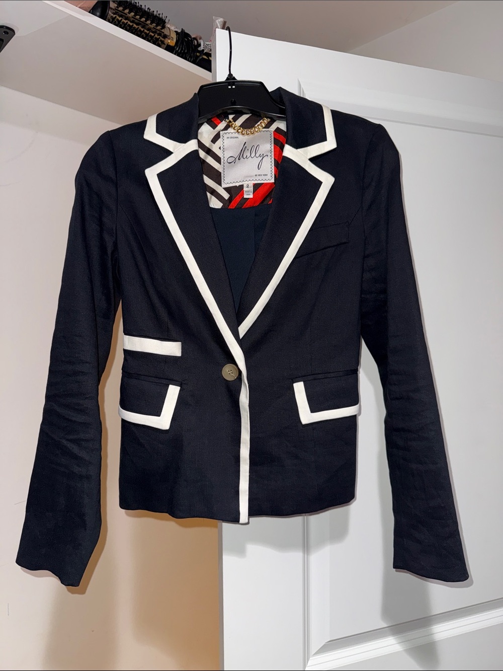 Milly Navy Blazer with White Trim
